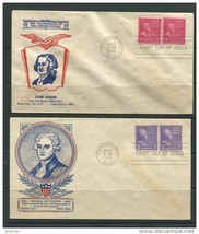 USA 1939 (2) Covers First Day of issue John Adams  Thomas Jefferson Horizontal - £4.64 GBP