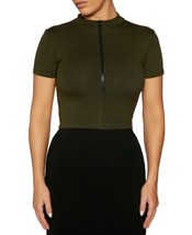 Naked Wardrobe Womens Snatched To The T Crop Top Color Olive Green Size X-Small - £37.77 GBP