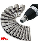 9Pcs/Set Hex Socket Sleeve Nut Driver Set – 5mm-13mm, Screwdriver &amp; Wren... - $5.93