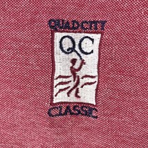 Golf Shirt La Mode Short Sleeve Mens Polo Quad City Classic John Deere Red USA - £7.98 GBP