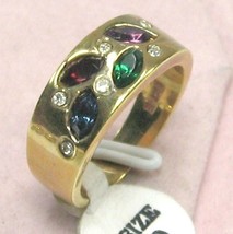 18K Gf.Gems Sapphire Emerald Ruby Amethyst Ring sz6-7-9 - £13.89 GBP