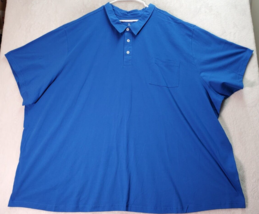 KINGSIZE Oversize Polo Shirt Mens Big 7XL Blue Jersey Knit Short Sleeve Collared - £17.62 GBP