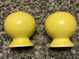 Vintage Fiestaware Yellow Ball Salt and Pepper Shakers original stoppers - £12.42 GBP