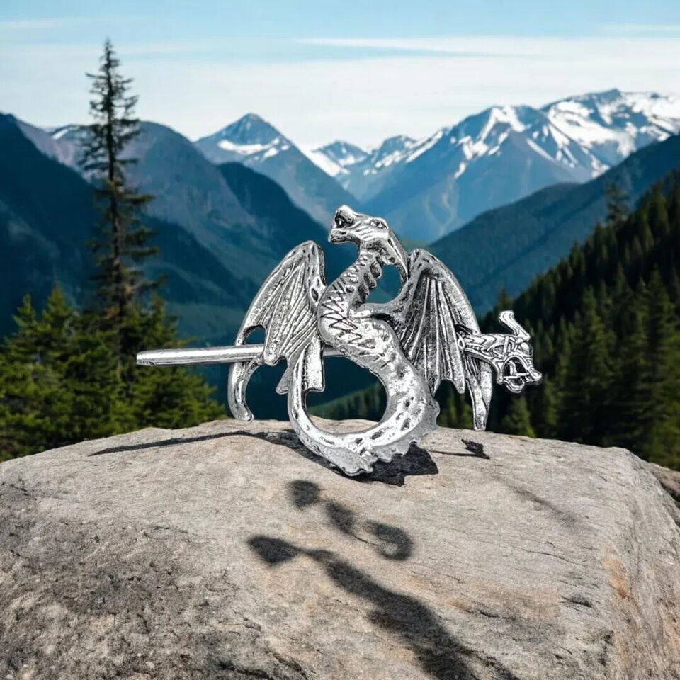 Medieval Dragon Hair Pin – Mythical Hair Accessory for Fantasy Lovers - $15.99