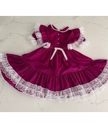 Mini World Dress Girl Purple Pink Vintage Ruffled Full Circle Lace Pagea... - €51,46 EUR