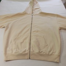 John Galt Full Zip Men's Cream Cotton Blend Hoodie Sweatshirt Measured Chest 53" image 10