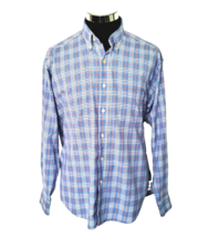 American Outpost Men&#39;s Size Large Shirt Blue Red White Plaid  Button Front LS - £14.80 GBP