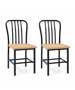 Armless Spindle Back Dining Chair Set of 2 with Ergonomic Seat-Black - €116,25 EUR