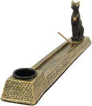 Ebros Egyptian Bastet Cat Deity Incense Stick and Cone Burner Holder 10.5&quot;Long - £18.37 GBP