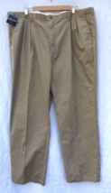 Haggar Comfort Waist Pleated Cotton Khaki Pants 43 to 44 x 31 NEW Vintage 1999 - £18.65 GBP