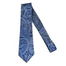 Men's 100% Silk Necktie By Bruno Piattelli Paisley Floral Fancy BP13 Royal Blue image 2