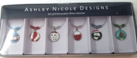 Christmas Wine Charms Ashley Nicole Designs Santa Ornament Tree Penguin - £12.30 GBP