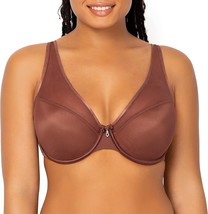 Curvy Couture Women&#39;s Plus Size Sheer Mesh T-Shirt Bra 1311 Chocolate 34... - $25.00