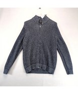 Banana Republic Full Zip Knit Navy Sweater Men&#39;s L Mock Neck Herringbone... - $37.92 CAD