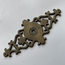 Antique Brass Hardware Furniture Plate Repurpose Reclaim Elegant 7” Door - $24.64 CAD