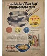 1953 Double Duty Frying Pan Set / Kellogg&#39;s Corn Flakes - Vintage Print Ad - £7.51 GBP