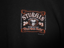 2003 Sturgis Black Hills Motorcycle Short Sleeve Black T Shirt -- Size XL - £12.01 GBP