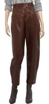 Leather Pants Leggings Skinny Waist Size Ladies Women Stretch Womens Brown 72 - £86.03 GBP
