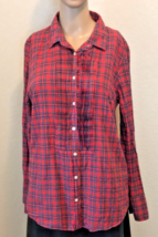 J. Crew Women&#39;s Pleated Plaid Blouse Size M - £18.00 GBP