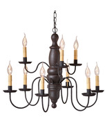Irvin&#39;s Country Tinware Fairfield Chandelier in Americana Black - £467.07 GBP