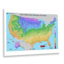 2023 USDA Plant Hardiness Zone Map Poster Wall Art Print - £31.31 GBP+