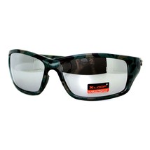 Herren Xloop Sonnenbrille Umwickeln Rechteckig Tarnfarben Spiegel Linse - £8.66 GBP+