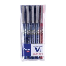 Pilot V7 Roller Ball Pen Pack of 5 (4 Blue , 1 Red ) - £24.81 GBP
