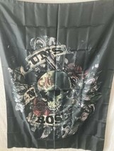 GUNS &amp; ROSES SKULL  - FABRIC POSTER - FLAG -  30x40 WALL HANGING NEW! - £15.56 GBP