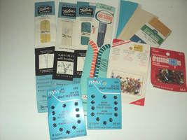 Vintage Mixed Lots 4 Zippers, 2 Packs Pins, 2 Packs of Seam Binding, 2 Snaps - £8.01 GBP