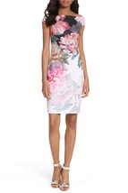 TED BAKER LONDON Painted Posie Off the Shoulder Sheath Dress Size 3 (US 8-10)New - £145.57 GBP