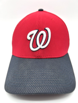 New Era Washington Nationals Hat Mens Medium/Large Stretch Cap 39Thirty Red Navy - £10.90 GBP