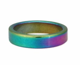 Rainbow Hematite Stone Band Ring Size 9 - £11.07 GBP