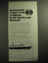 1974 Sun Line Cruises Ad - Incomparable cruises to the Caribbean, South America - £14.54 GBP