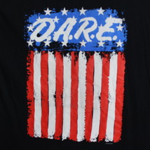 D.A.R.E American Flag Black Shirt Med Dare To Keep Kids Off Drugs Fruit of Loom - £7.99 GBP