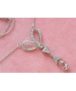 ANTIQUE 1ctw CHAMPAGNE BRIOLETTE &amp; MIXED DIAMOND PLATINUM PENDANT NECKLA... - $3,335.31