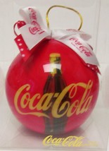 Coca-Cola 1993 Vtg Round Christmas Tree Ornament in Original Box Red 3&quot; NIB - £22.44 GBP