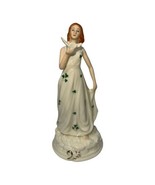 Vintage Porcelain Irish Young Girl w/ Dove Bird Figurine Shamrock St Pat... - £32.04 GBP