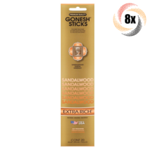 8x Packs Gonesh Extra Rich Incense Sticks Sandalwood Scent | 20 Sticks Each - £14.34 GBP