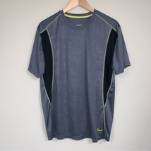 Everlast Men’s Large Short Sleeve Athletic Tee Shirt Black Gray Workout Exercise - £3.95 GBP