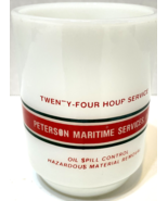 Vintage Milk Glass Advertising Coffee Tea Cup Mug Peterson Maritime Serv... - £12.24 GBP