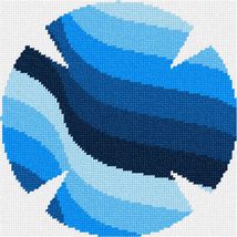 Pepita Needlepoint kit: Yarmulka Waves Blue, 8&quot; x 8&quot; - $50.00+