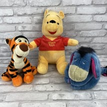 Lot of 3 Disney Winnie the Pooh Sitting Tigger Eeyore Plush Stuffed Toys - £24.61 GBP