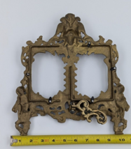 Cherubs Picture Frame Double Photo Brass Ornate Figural image 10