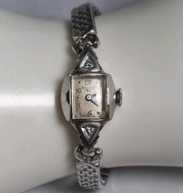 RARE Vintage Bulova With Two Mini Diamonds, Needs battery change and Ser... - $92.57