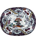 Antique 19th Century English Staffordshire Imari Vase Oval Serving Platt... - $157.73 CAD