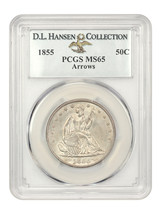 1855 50c PCGS MS65 ex: D.L. Hansen (Arrows) - £13,345.37 GBP