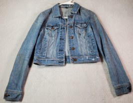 American Eagle Outfitters Trucker Jacket Womens Small Blue Denim Button Front - £13.39 GBP