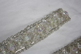 15+ yd Beaded Ribbon Trim 1.25&quot; Wedding Bridal Costume Belt Sash Organza Craft - £68.33 GBP