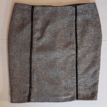 Cynthia Rowley Black &amp; Gray w/Silver Metallic Straight Pencil Skirt Size 10 New - £27.49 GBP