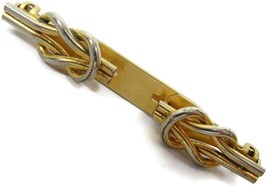 Anson Tie Bar Double Knot Gold Tone Necktie Suit Vintage - £19.71 GBP